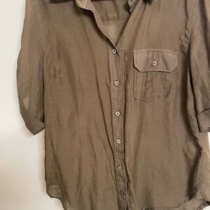 Equipment Women's olive Button Down Shirt